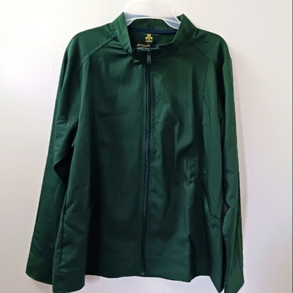 Natural Uniforms Front Zip Hunter Green Scrub Jacket - Picture 1 of 7